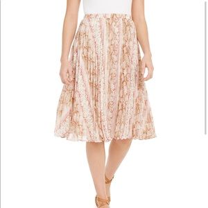 lucy paris rainbow pleated midi skirt